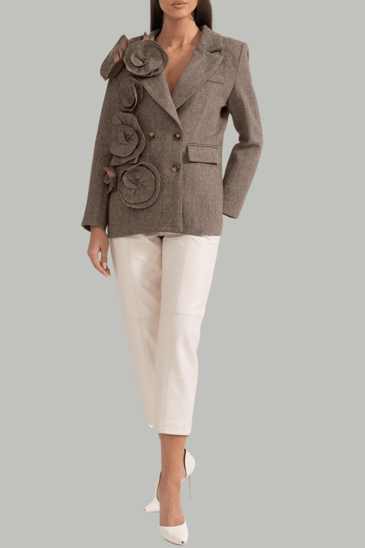 Daivya Floral Appliqué Blazer