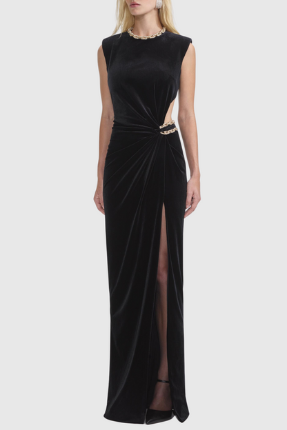 Dalila Velvet Chain-embellished Maxi Dress