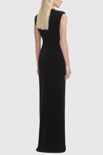 Dalila Velvet Chain-embellished Maxi Dress