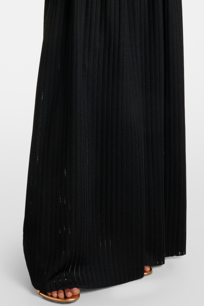 Deasa Strapless Belted Knit Maxi Dress - Black