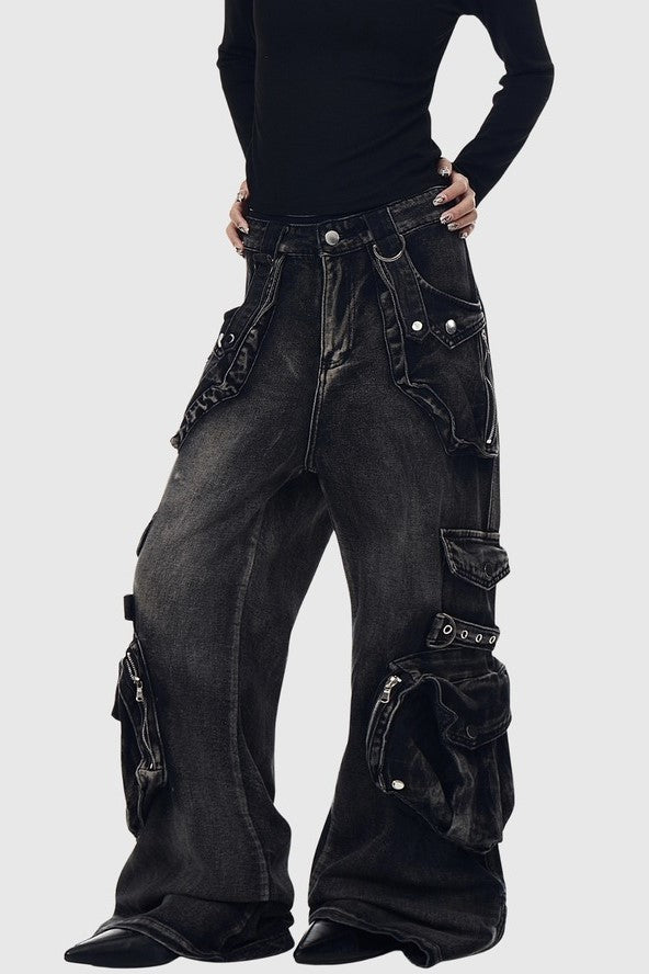 Elysia Cargo Jeans - Black