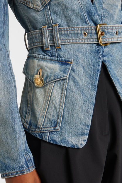 Delena Belted Denim Jacket