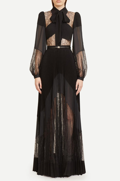 Dimaia Lace Pleated Maxi Dress