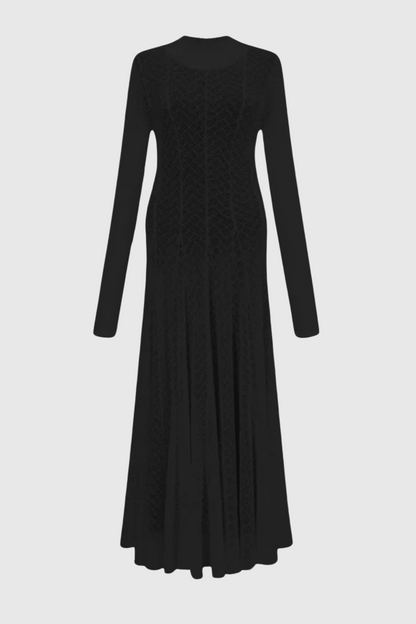 Dodiya Wavy-pattern Lace Maxi Dress - Black