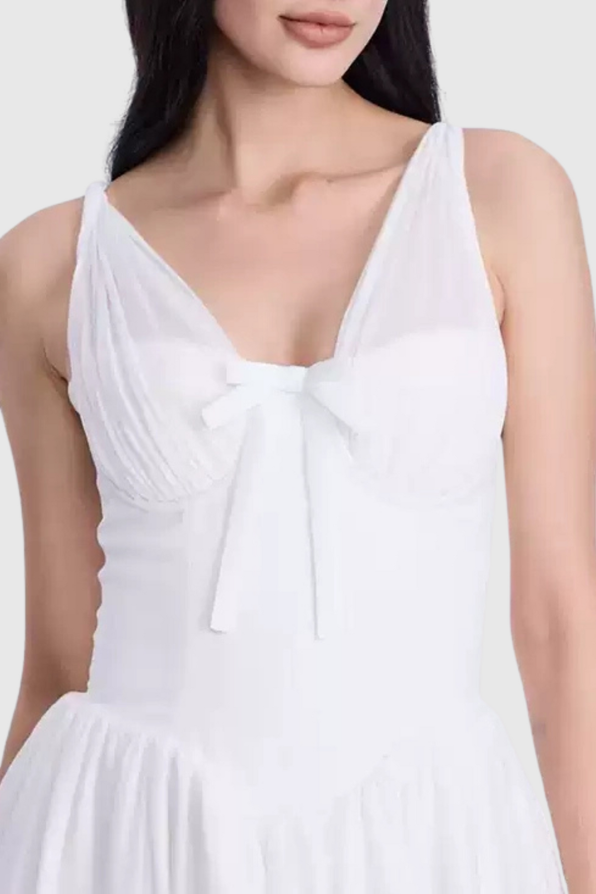 Doers Bow Ruched Mini Dress