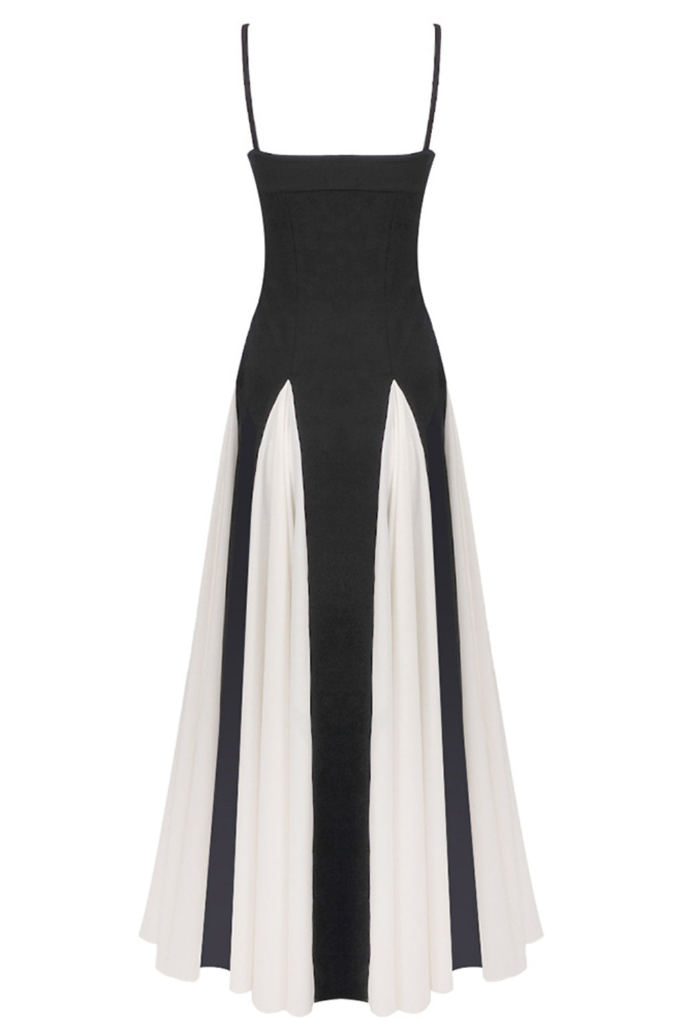 Dominic Paneled Tulle Slit Maxi Dress