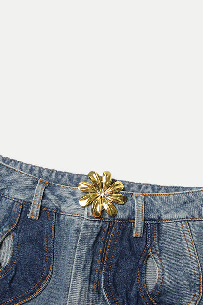 Dylan Rope Cutout Jeans - Blue
