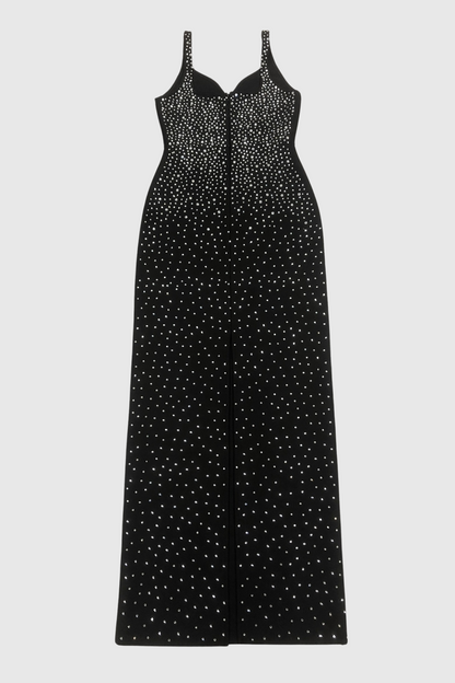 Eadoin Crystal Embellished Maxi Bandage Dress