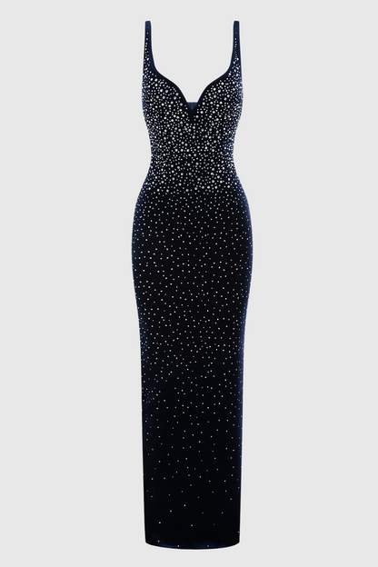 Eadoin Crystal Embellished Maxi Bandage Dress