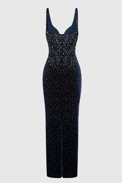 Eadoin Crystal Embellished Maxi Bandage Dress