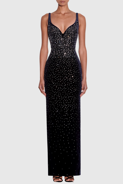 Eadoin Crystal Embellished Maxi Bandage Dress