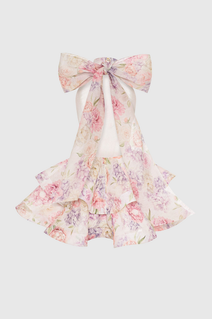 Earna Floral Print Halter Mini Dress