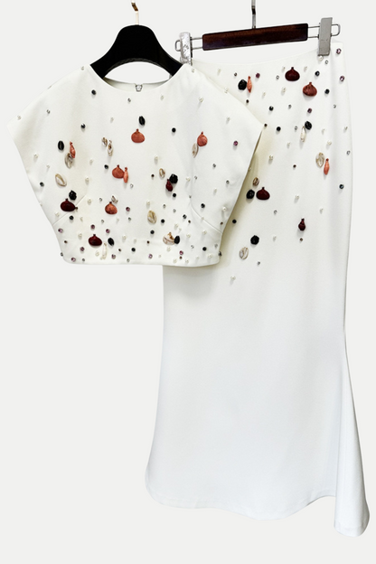 Elgine Shell Embellished Two Piece Set