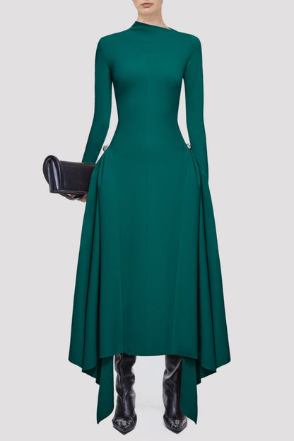Eorkone Symmetric Draped Maxi Dress - Green
