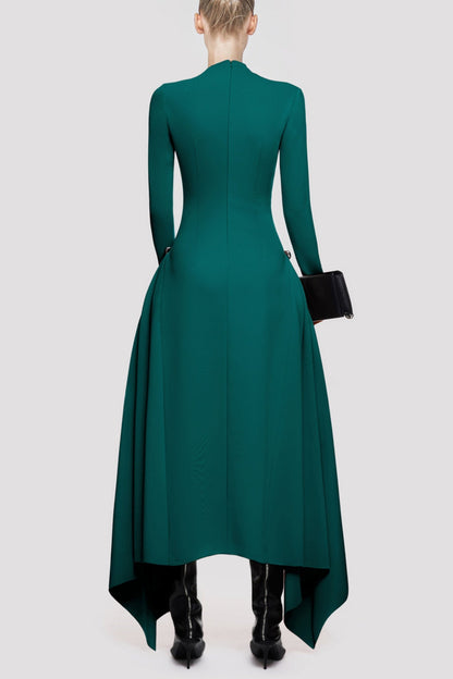 Eorkone Symmetric Draped Maxi Dress - Green