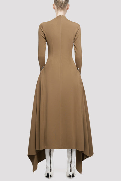 Eorkone Symmetric Draped Maxi Dress - Khaki