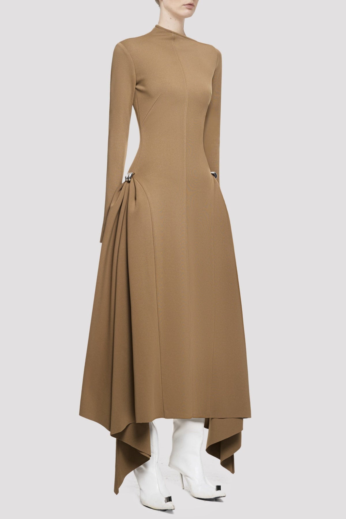 Eorkone Symmetric Draped Maxi Dress - Khaki