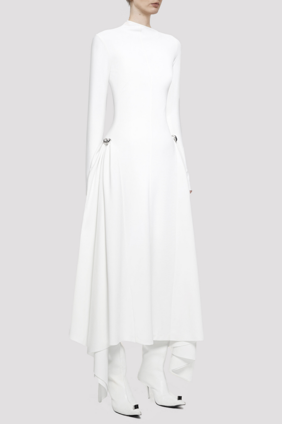 Eorkone Symmetric Draped Maxi Dress - White