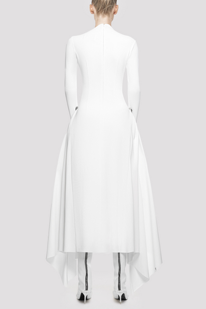 Eorkone Symmetric Draped Maxi Dress - White