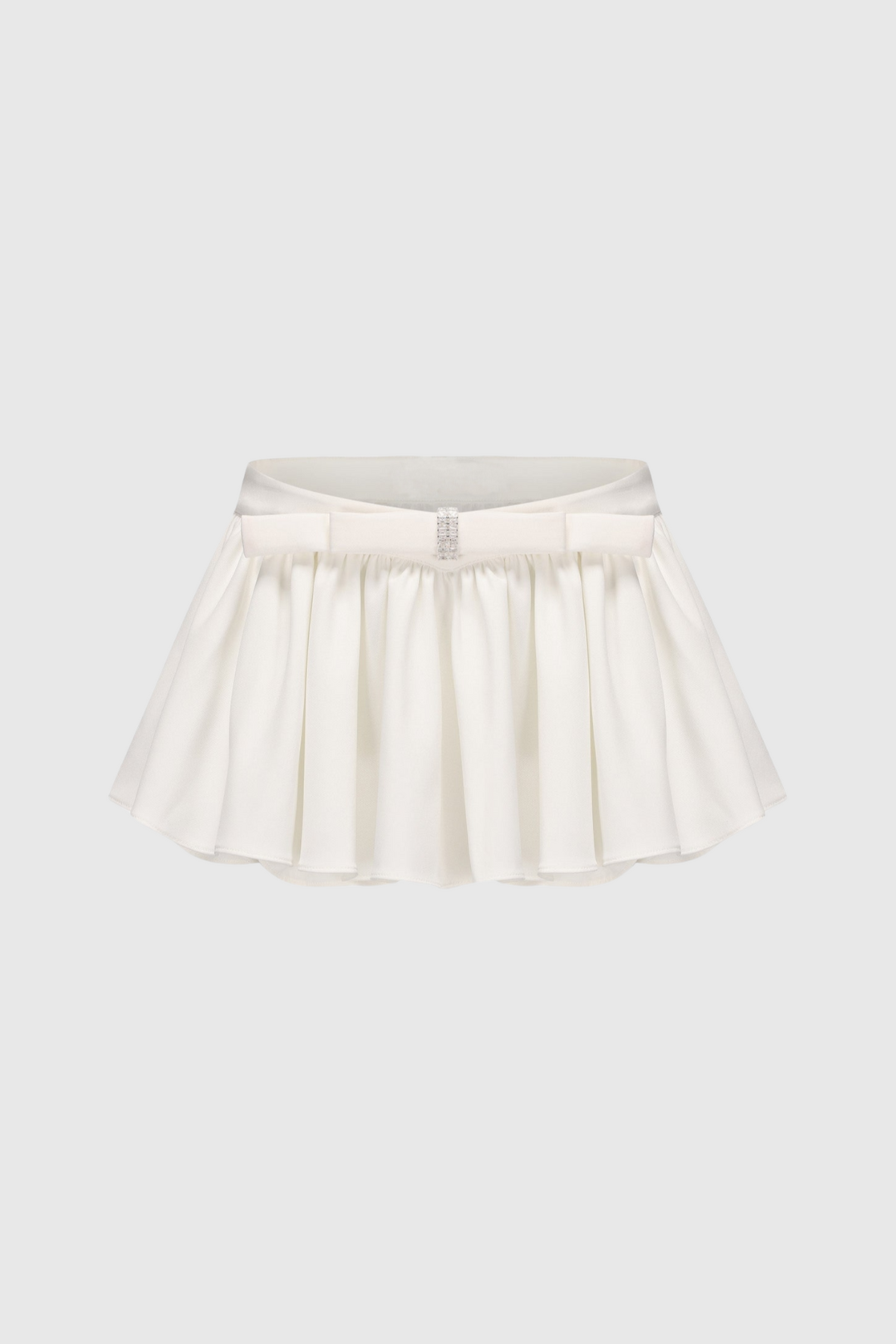 Ephai Ruched Chiffon Ruffle Two Piece Set - White