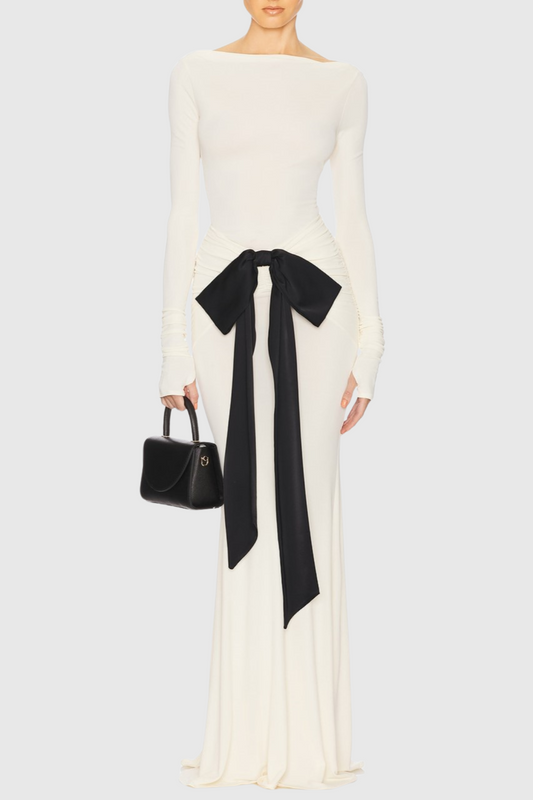 Ephara Bow Ruched Maxi Skirt