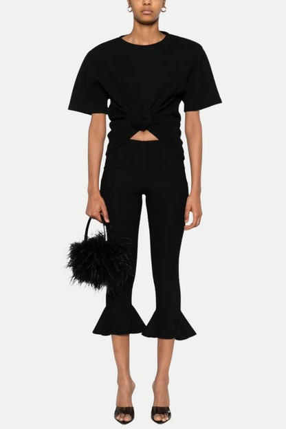 Orlina Knotted T-Shirt - Black