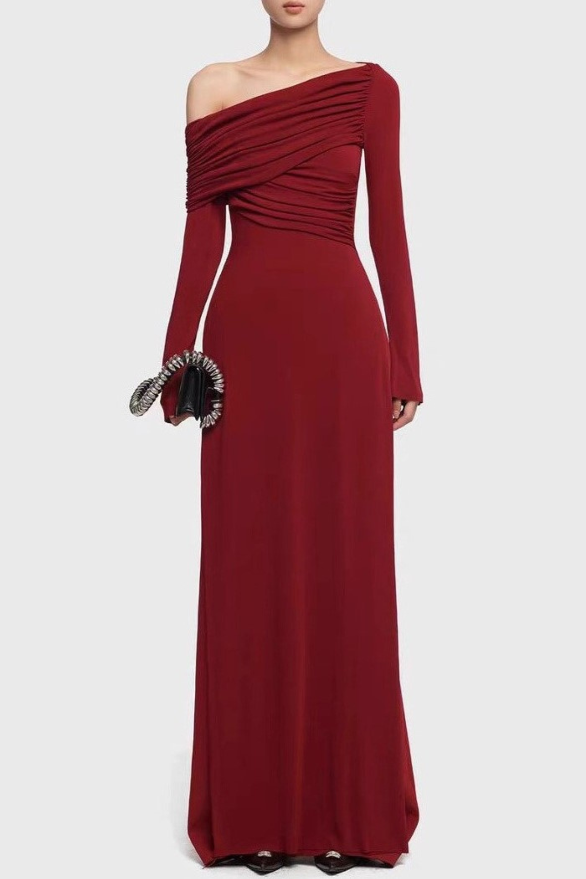 Étiene Off Shoulder Ruched Maxi Dress