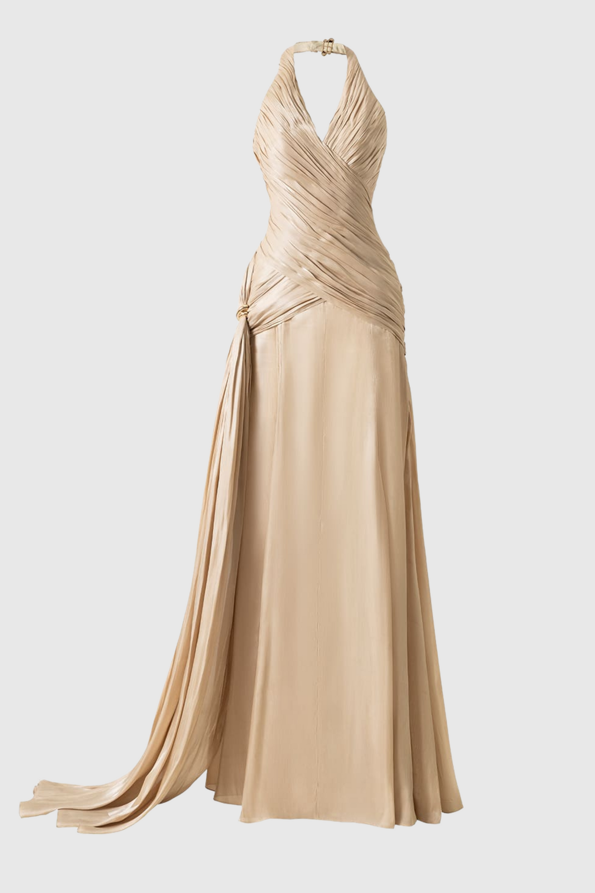 Freida Halter Ruched Maxi Dress