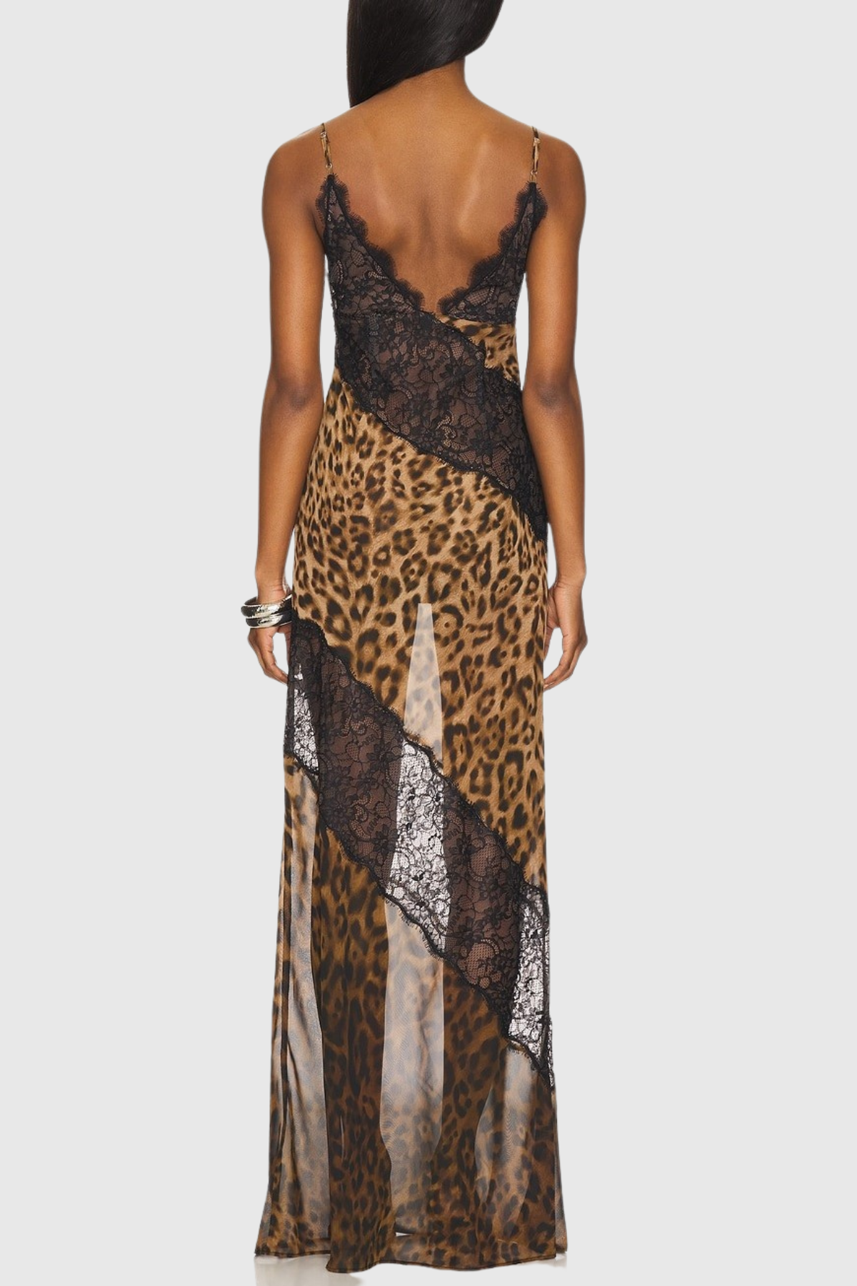 Gannan Lace Leopard Maxi Dress