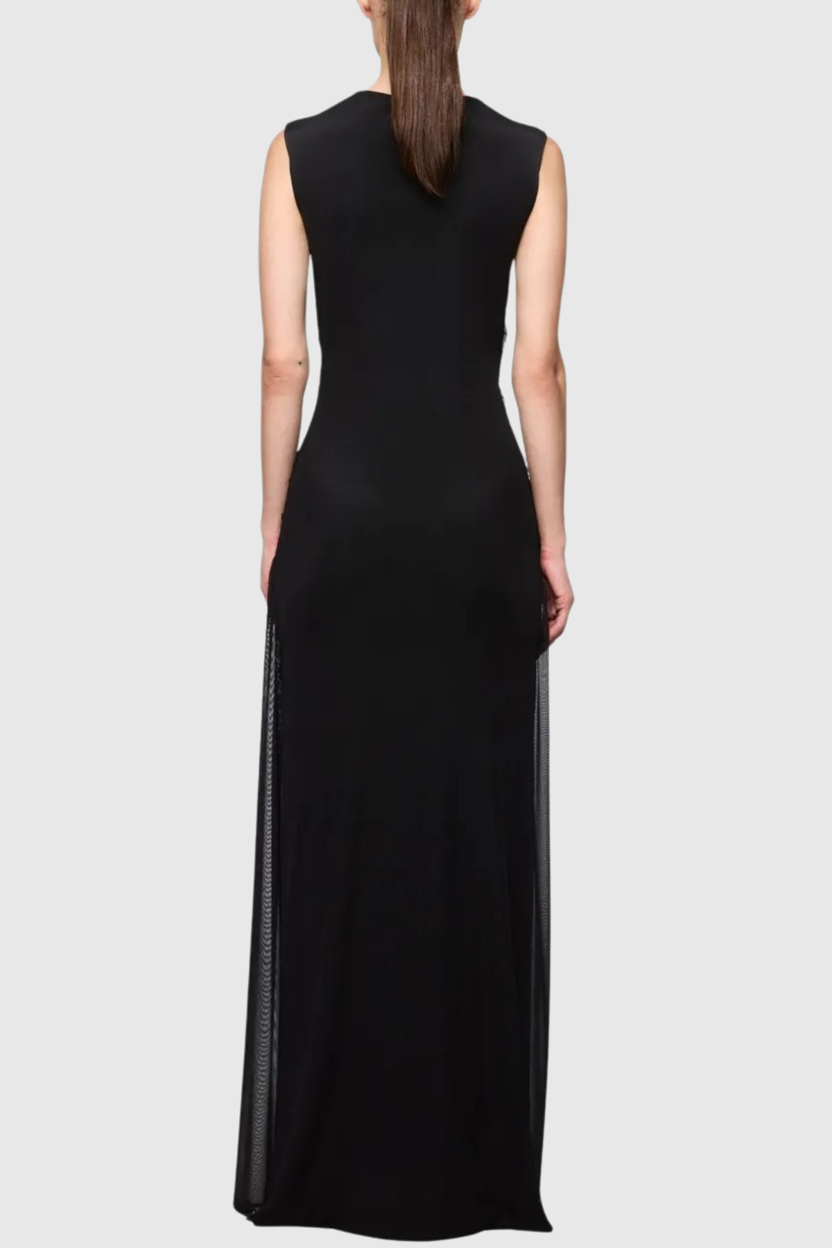 Gazelle Sleeveless Braid Tulle Maxi Dress - Black