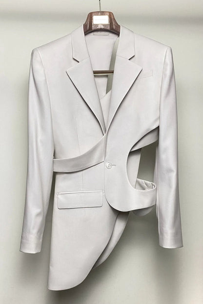 Georgia Asymmetric Cutout Blazer - Beige