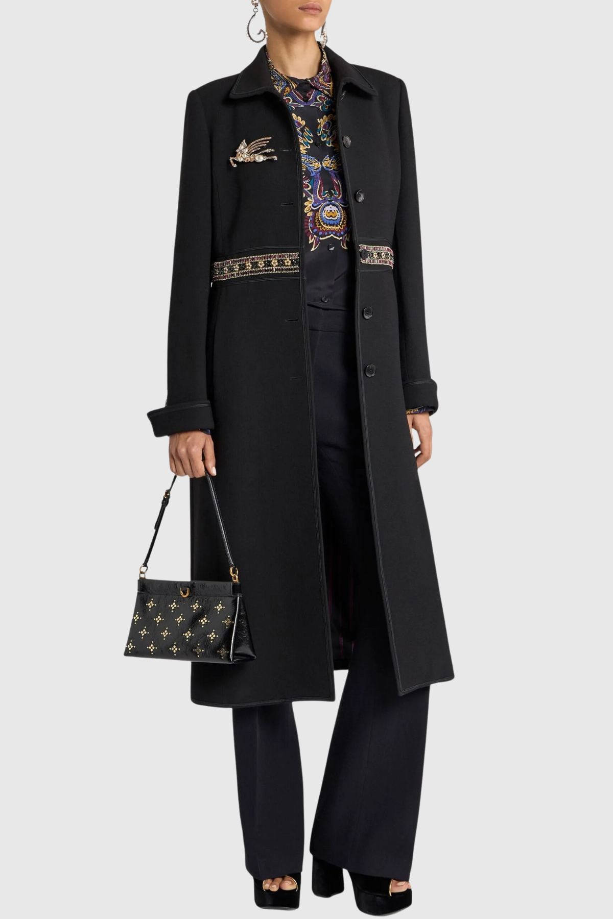 Giraso Diamante Embellished Coat