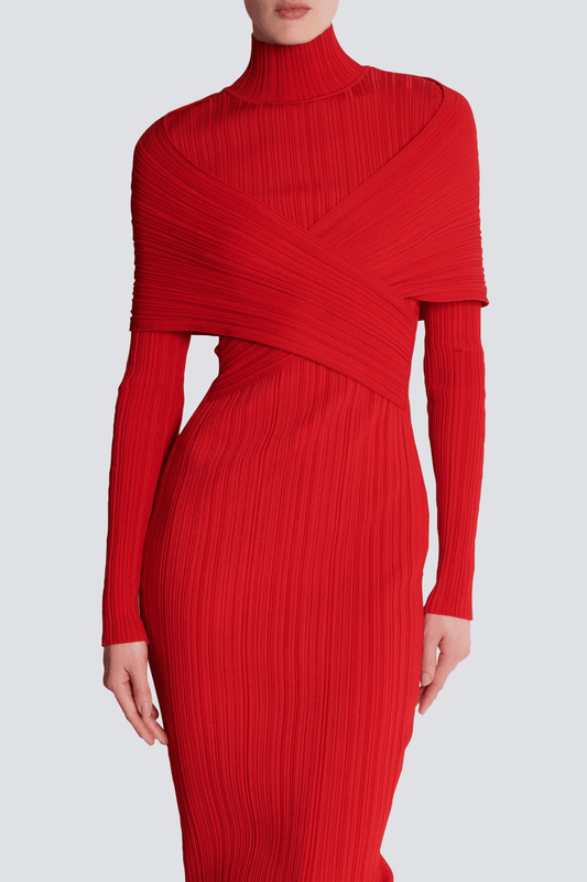 Gisela Pleated Knit Maxi Dress
