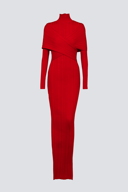 Gisela Pleated Knit Maxi Dress