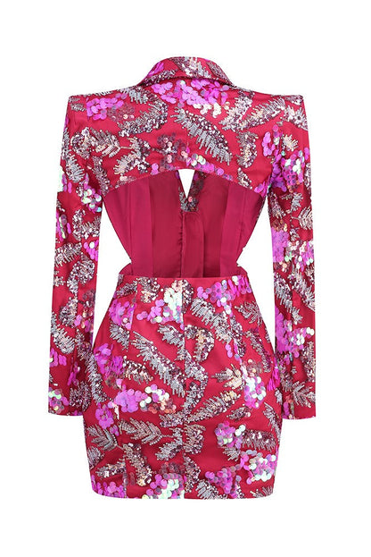 Gracelyn Sequin Blazer Dress