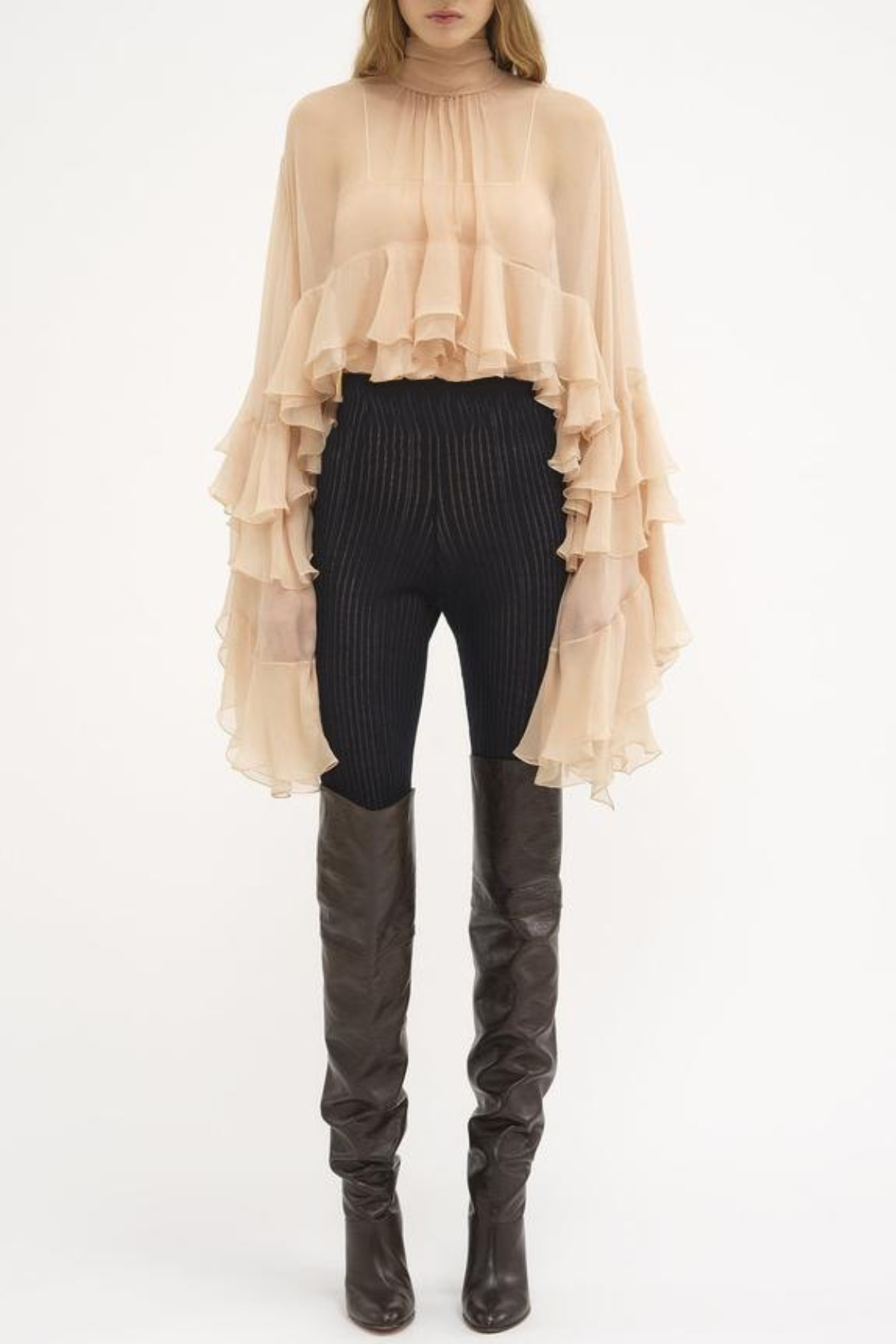 Graya Ruffle Blouse - Nude