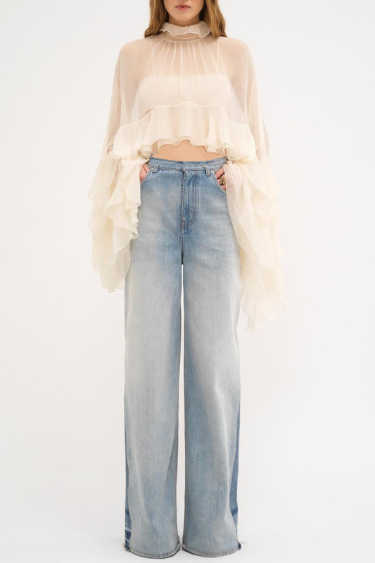 Graya Ruffle Blouse - White
