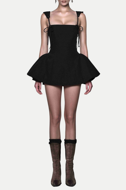 Hazal Lace Up Spaghetti Mini Dress