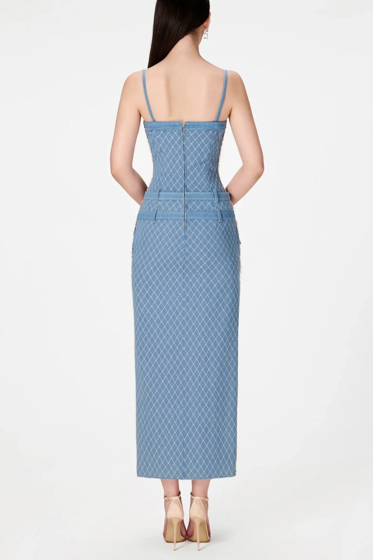 Hullar Denim String Midi Dress