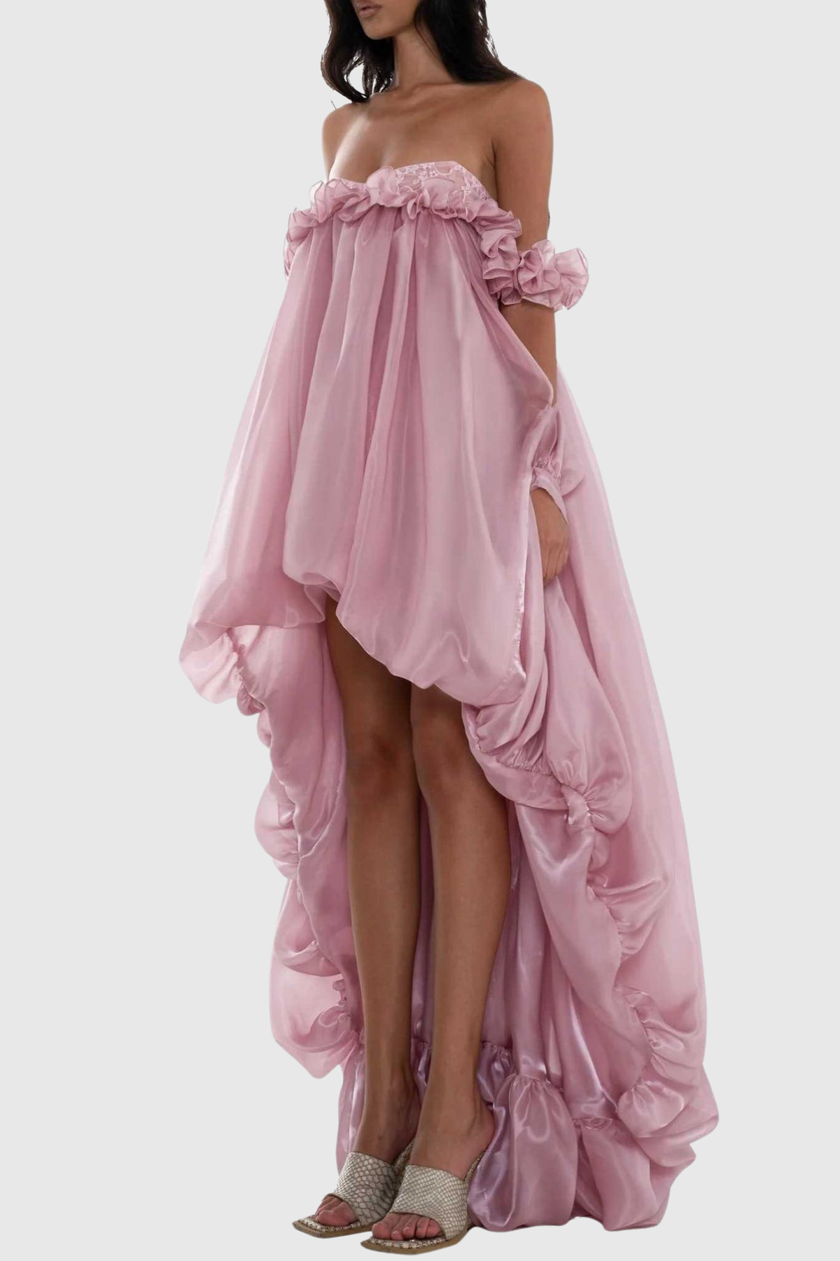 Icha Strapless Balloon Maxi Dress - Pink