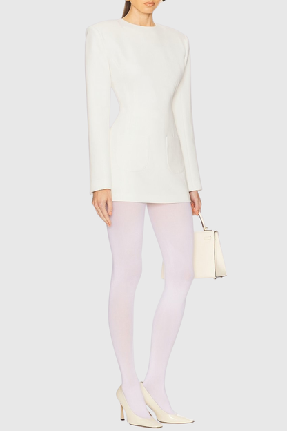 Ivara Cinched Mini Suit Dress - White