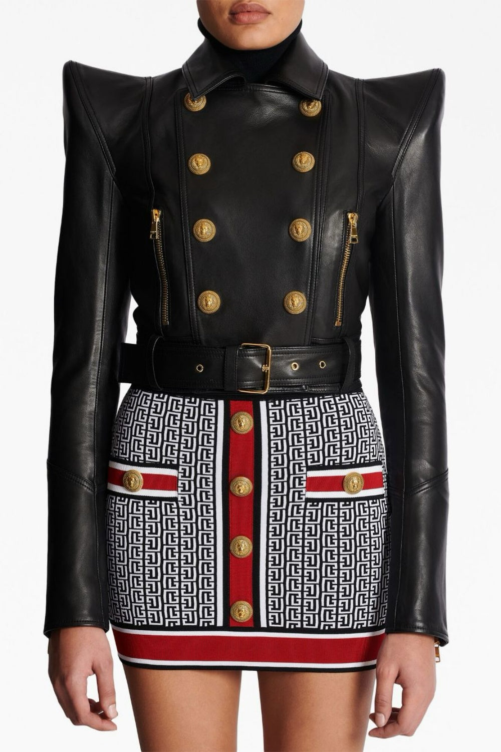 Izaiah Cropped Leather Jacket