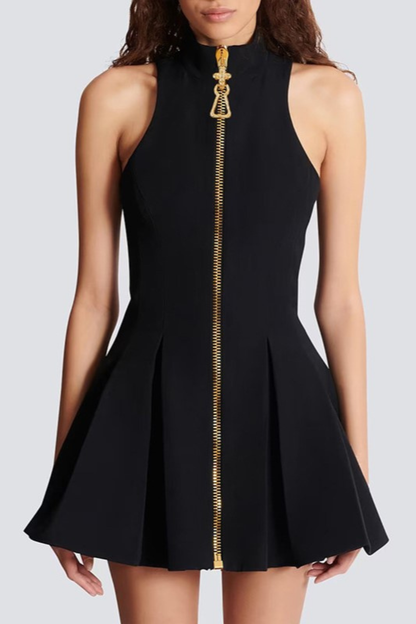 Jahmia Zipper Sleeveless Mini Dress