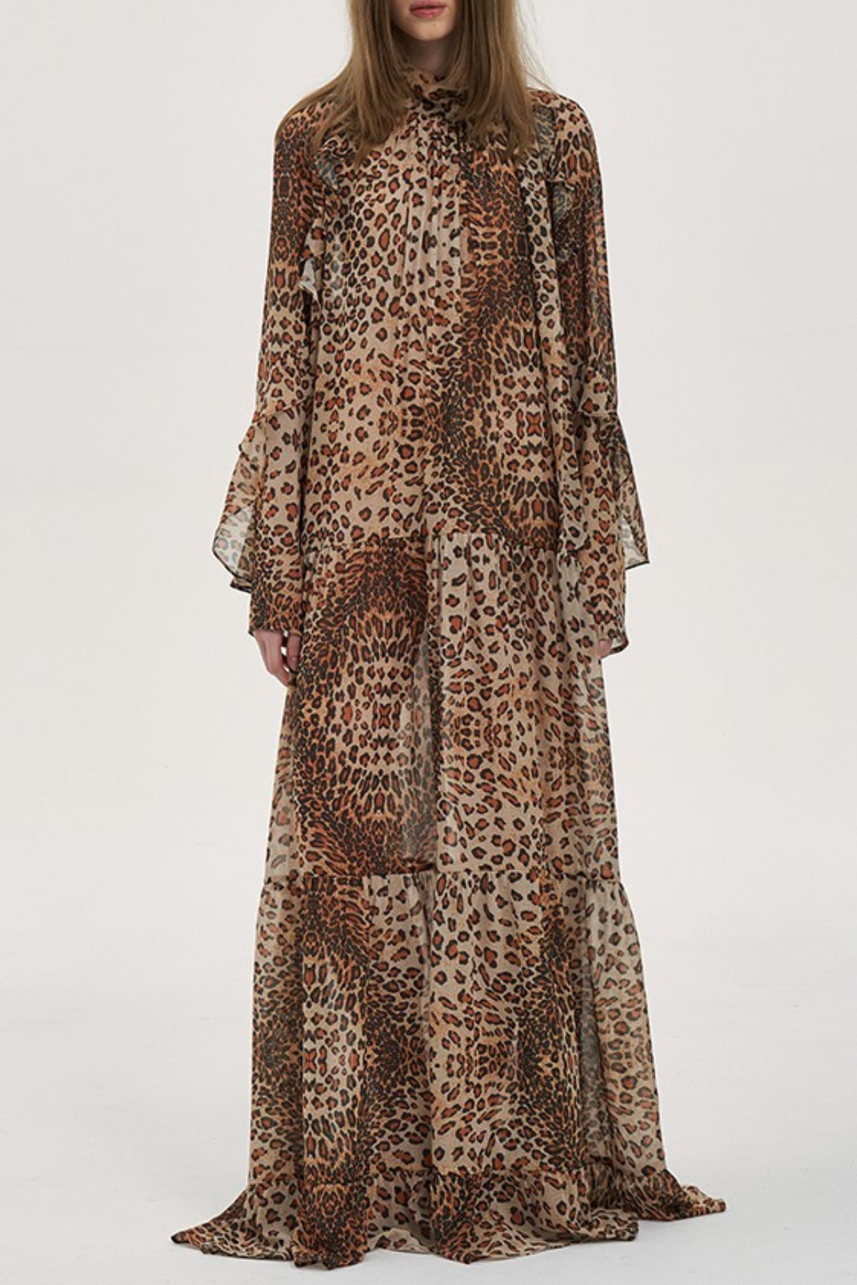 Jajaha Leopard Bow Maxi Dress