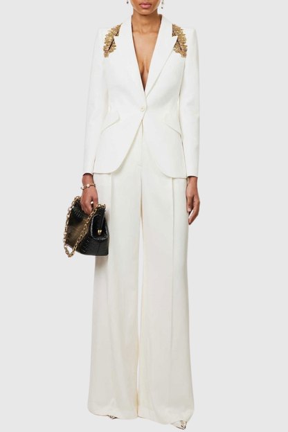 Jezreel Crystal Embellished Blazer & Pants Set