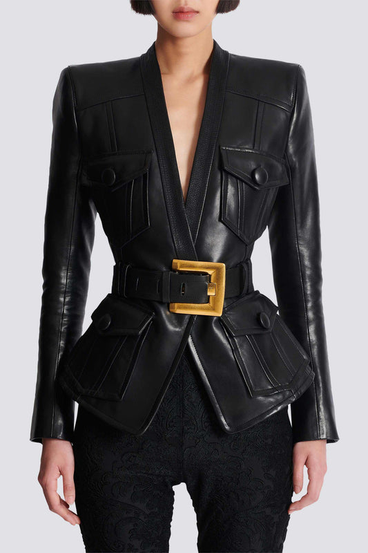 Jodell Belted Leather Jacket