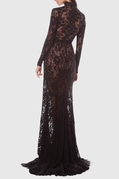 Juselius Lace Cutout Maxi Dress - Black