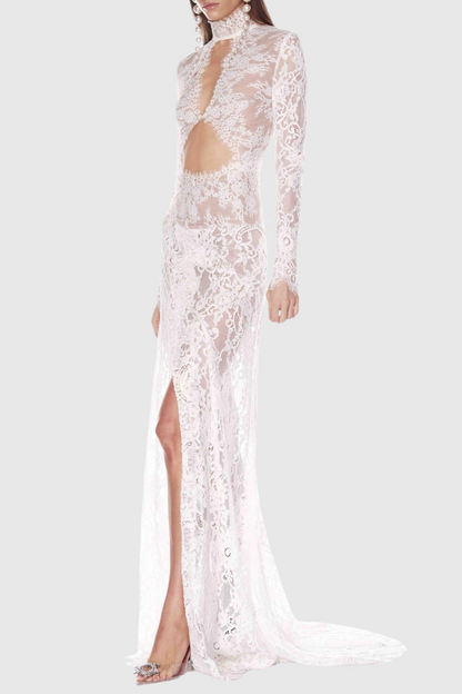 Juselius Lace Cutout Maxi Dress - White