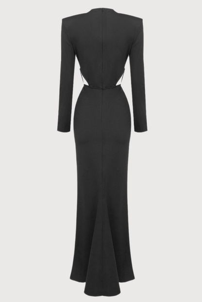 Kallie Crisscross Split Maxi Dress - Black