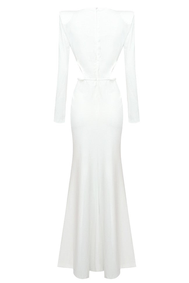 Kallie Crisscross Split Maxi Dress - White